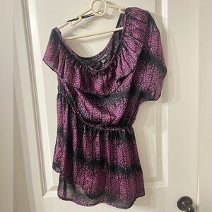 Forever 21 Pink and Black Floral Top